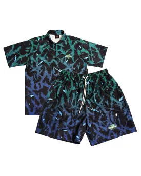 VINE PRINT SET (BLUE)