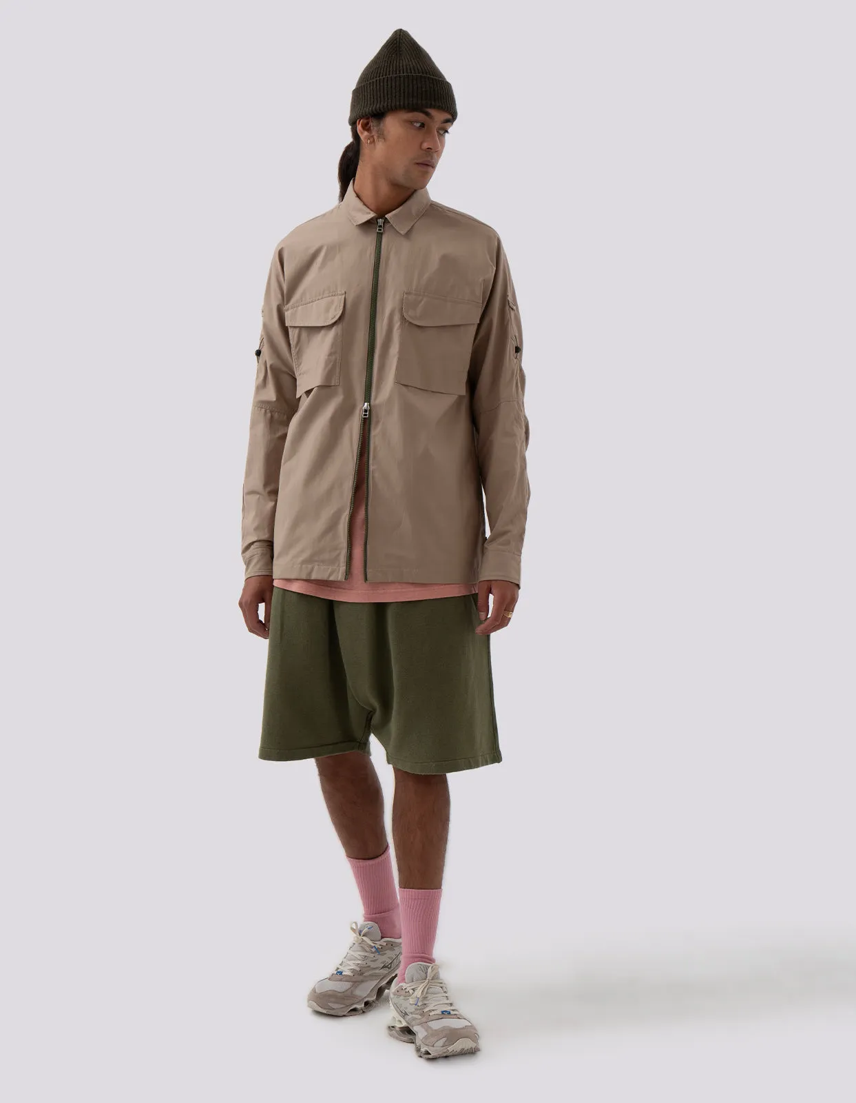 5004 Kesagiri Hemp Sweat Shorts Olive OG-107F