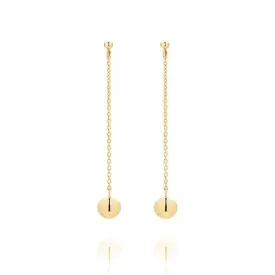 9ct Gold Long Chain Drop Earrings