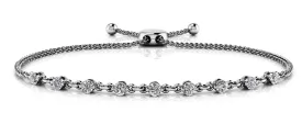 Adjustable Diamond And Chain Link Slider Lab-Grown Diamond Bracelet with 1.28 ct.(finished) 3.5mm