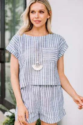 All You Do Navy Blue Striped Top