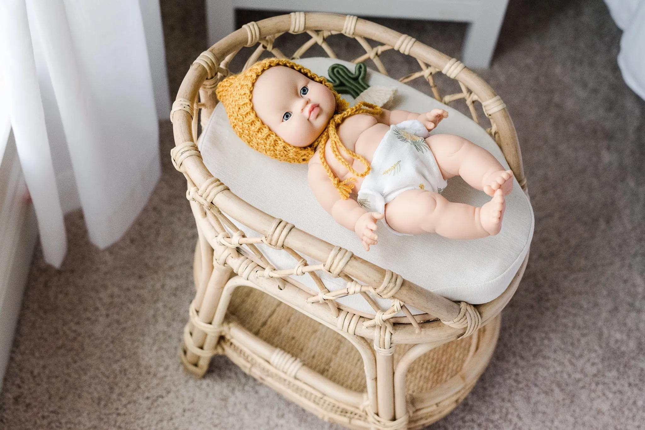 Aria Artisan Rattan Doll Changing Table