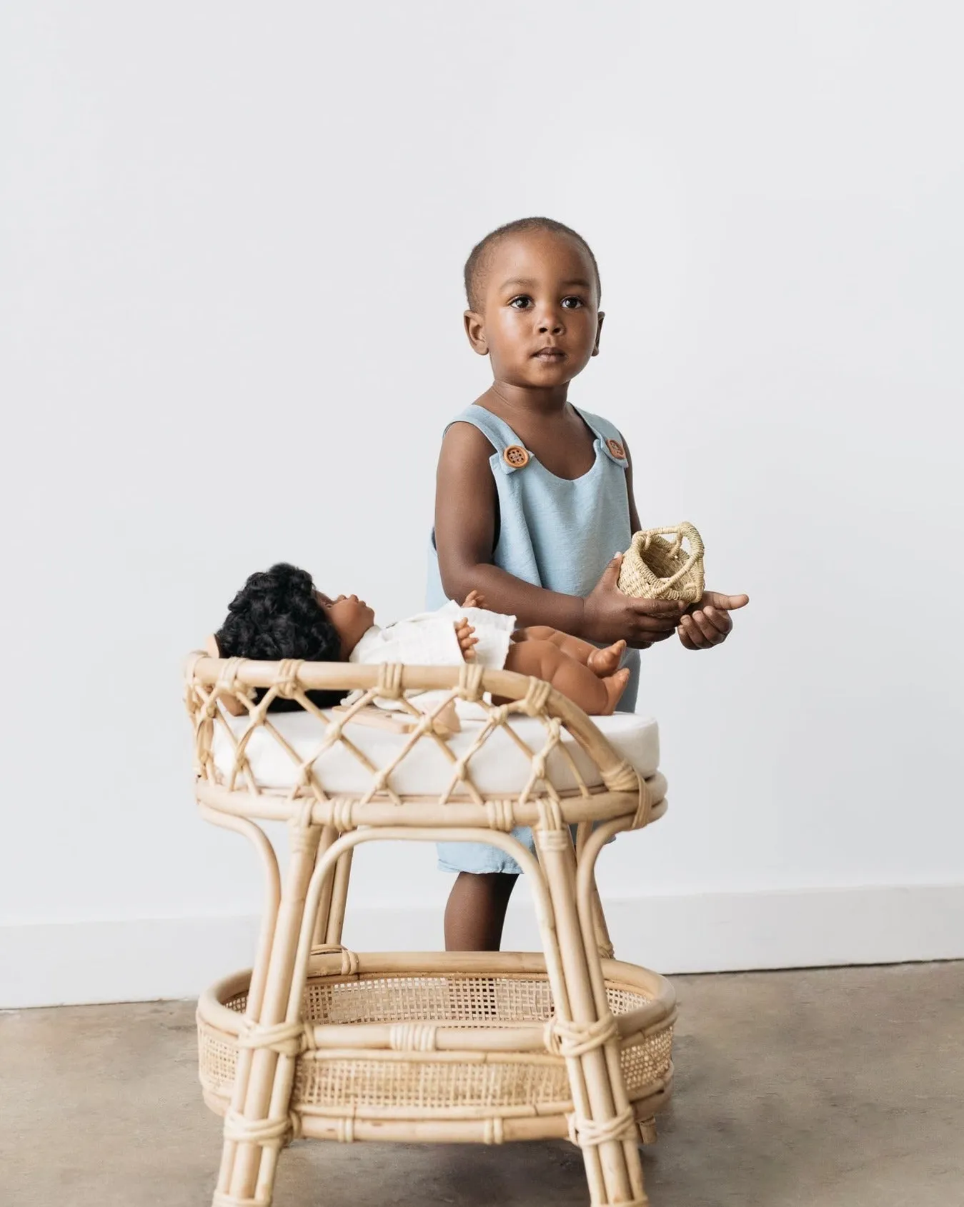 Aria Artisan Rattan Doll Changing Table