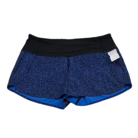 Athletic Shorts By Lululemon In Black & Blue, Size: 4