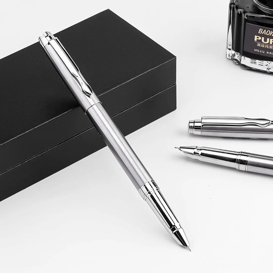 Baoke  0.7mm Black Ink Metal Shenbao Signature Fountain Pen