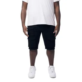 Big and Tall - Rip & Repair Cargo Jean Shorts - Jet Black