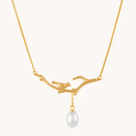 Bird And Pearl Gold Necklace W.