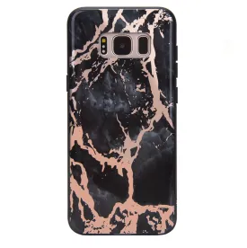 Black Marble Rose Gold Chrome Samsung Galaxy Case