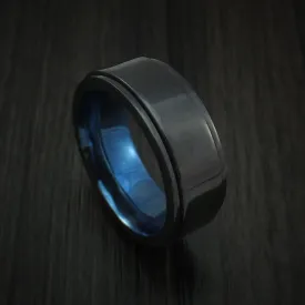 Black Titanium Spinner Men's Ring with Anodized Interior Custom Made Band