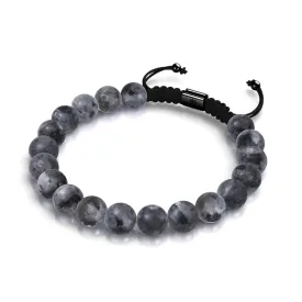 Blueberry Spectrolite x Gunmetal | Macrame Bead Bracelet