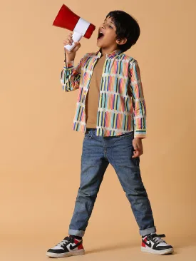 Boys Multi Color Printed Shirt