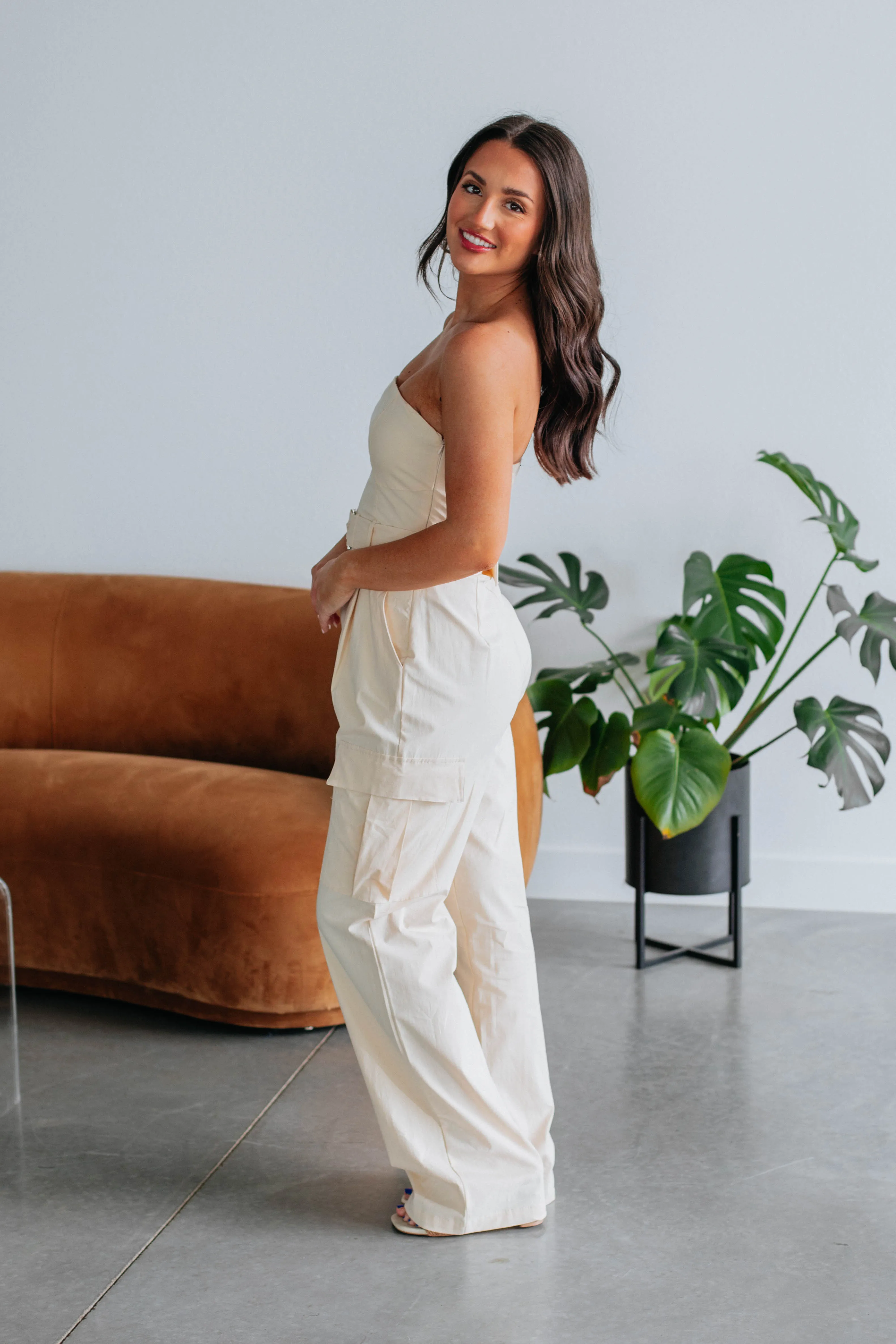 Brady Cargo Jumpsuit - Natural