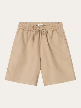 Cotton-linen blend shorts - Safari