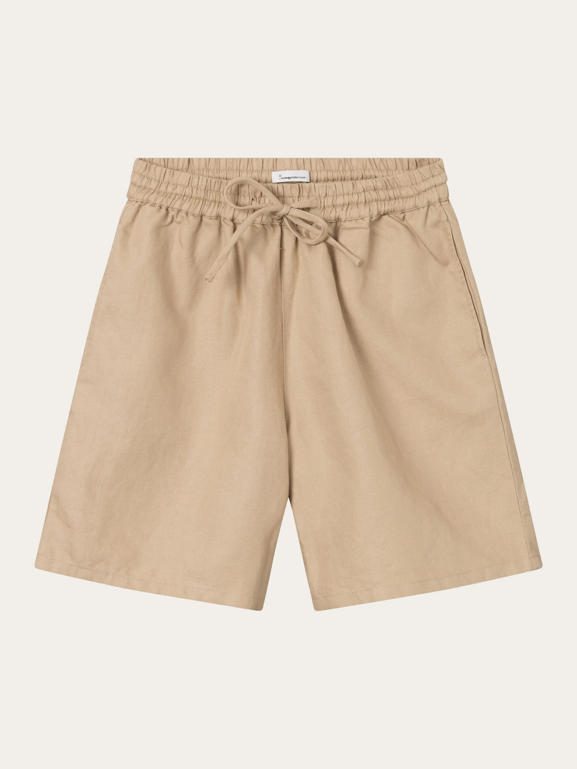 Cotton-linen blend shorts - Safari