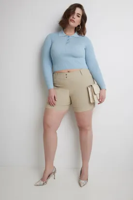 Curvy Plus Size 6” Shorts with Slimming Cuff