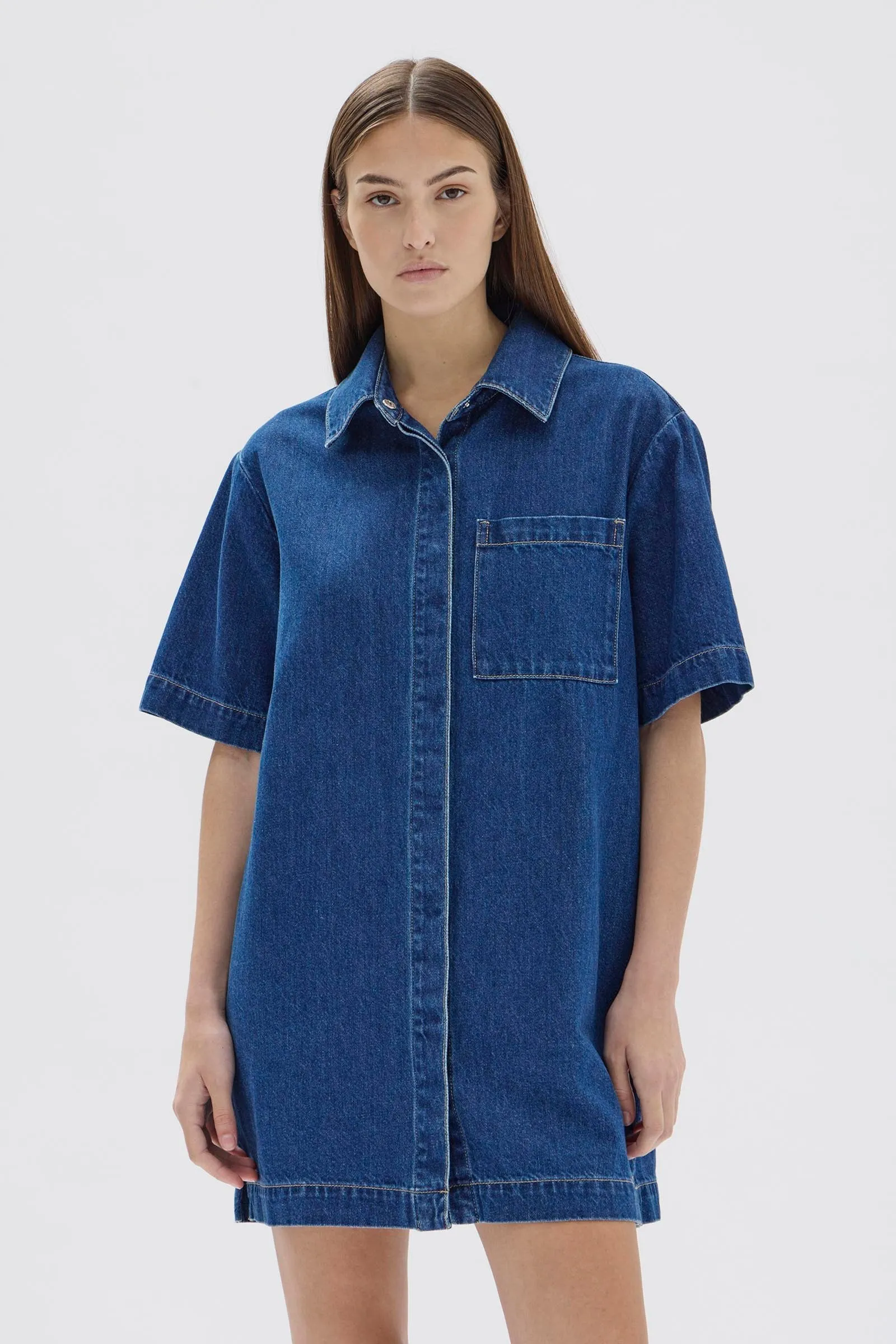 Denim Mini Shirt Dress