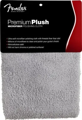 Fender Premium Plush Microfiber Polishing Cloth, Gray