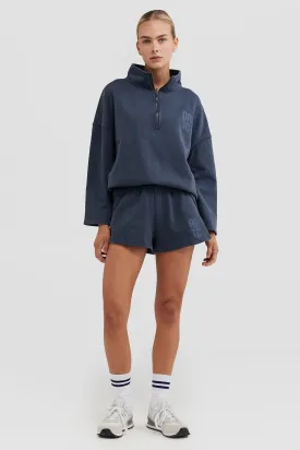 Isla Oversized Quarter Zip Denim