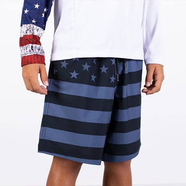 Kids Swim Trunks | Blackout American Flag