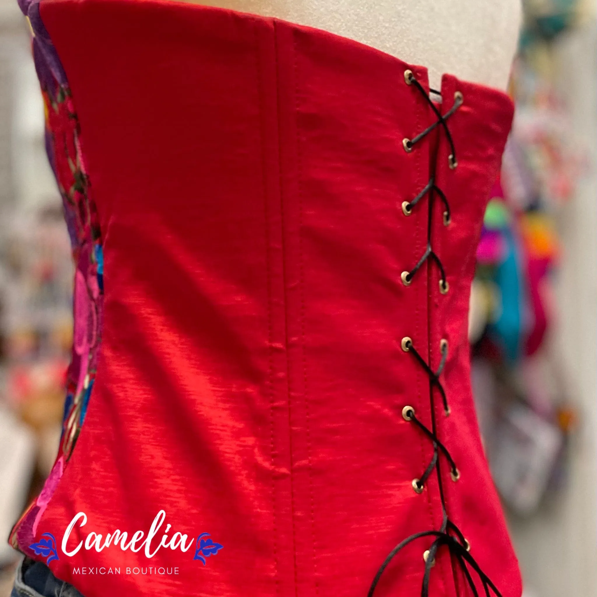 Mexican Embroidered Corset Zinnia