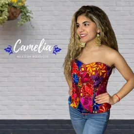 Mexican Embroidered Corset Zinnia