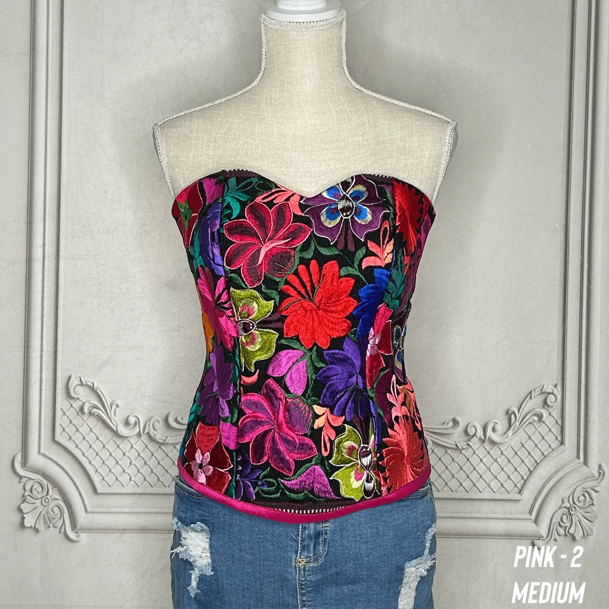 Mexican Embroidered Corset Zinnia