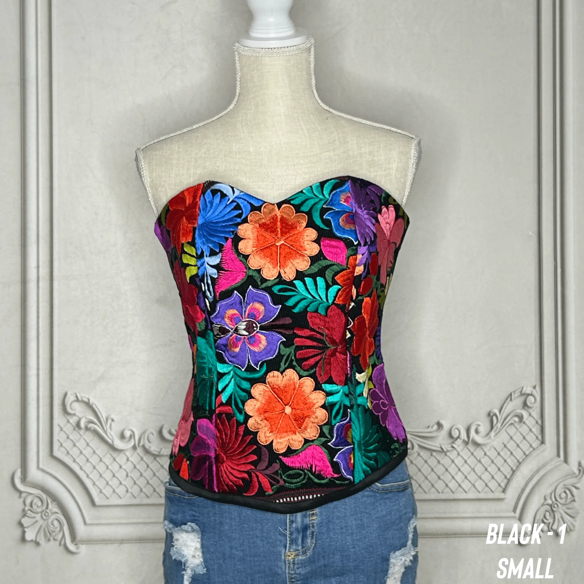 Mexican Embroidered Corset Zinnia