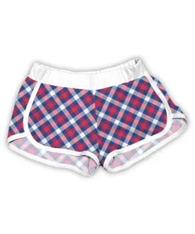 Red, White, & Blue Plaid Shorts