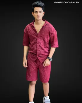 Rose Design Soft Fabric Shorts Set - Combo