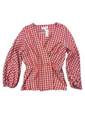 Size L - Collective Closets Red and Blue Check Top