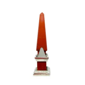 Sterling silver placehoder- obelisk with red jasper