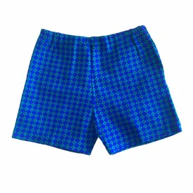 Vintage 1960s Printed Blue/Green Nylon Shorts 18-24 Months