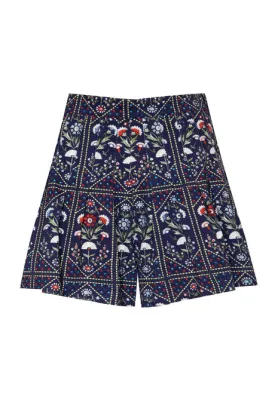 Willa Short - Navy Trellis